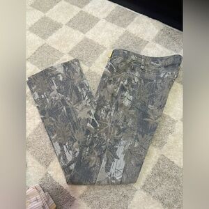 Camo Straight-Leg Pants in Olive/Brown